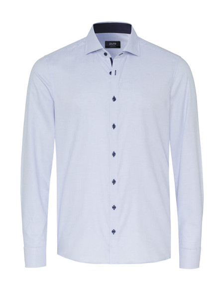 Pure shirt MODERN FIT STRUCTURE light blue with cutaway collar in modern cut